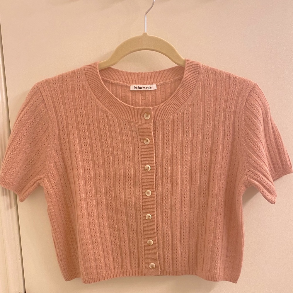 Reformation Germaine Cropped Cashmere Cardigan